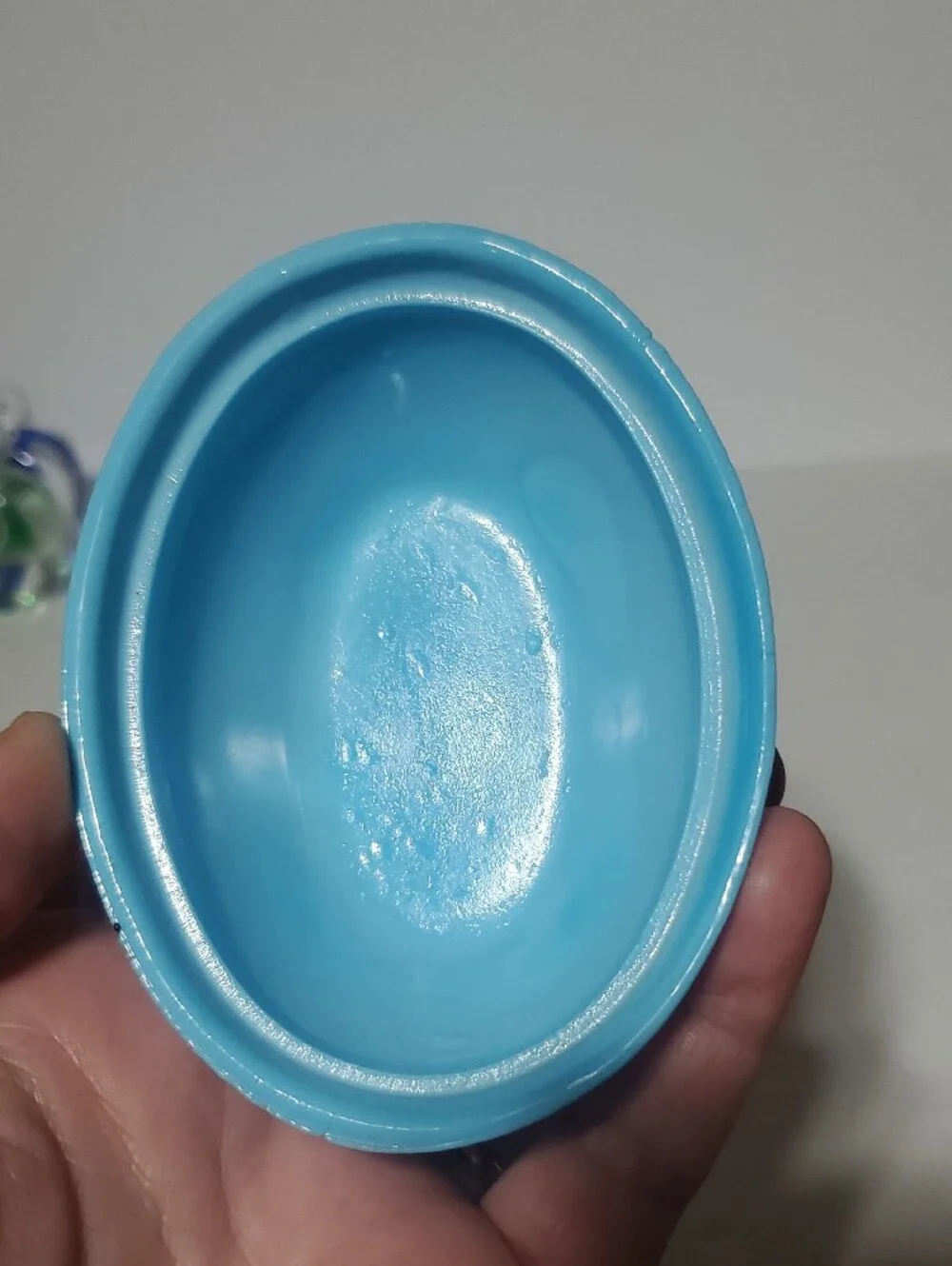 Vtg Blue Slag Glass Hen On Nest